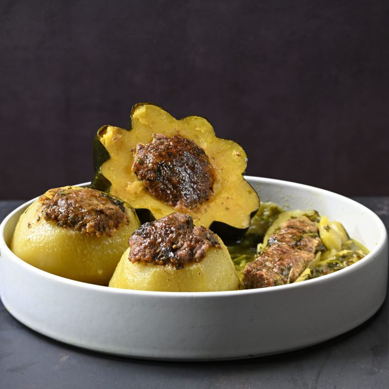 filled veg on a plate